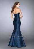 Picture of: Strapless Mermaid Prom Dress with Beaded Belt in Blue, Style: 22963, Back Picture