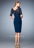 Picture of: Knee Length Dress with Bandage Skirt and Lace in Blue, Style: 22973, Back Picture