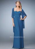 Picture of: Evening Gown with Pleated Bodice and Shawl in Blue, Style: 23023, Main Picture