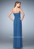 Picture of: Evening Gown with Pleated Bodice and Shawl in Blue, Style: 23023, Back Picture