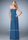 Picture of: Evening Gown with Pleated Bodice and Shawl in Blue, Style: 23023, Detail Picture 1