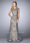 Picture of: Lace Mermaid Prom Dress with Scalloped Neckline in Silver, Style: 23059, Main Picture