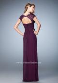 Picture of: Lace Cap Sleeve Dress with Open Back in Purple, Style: 23084, Back Picture
