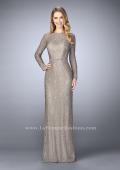 Picture of: Long Sleeve Lace Dress with Beaded Belt and Cuffs in Silver, Style: 23115, Main Picture