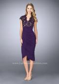 Picture of: Jersey Cocktail Dress with Tulip Hem and Beading in Purple, Style: 23124, Detail Picture 1