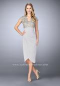 Picture of: Jersey Cocktail Dress with Tulip Hem and Beading in Silver, Style: 23124, Detail Picture 2