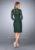 Picture of: Knee Length Lace Dress with 3/4 Sleeves in Green, Style: 23149, Back Picture