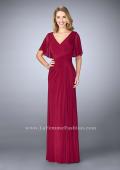 Picture of: V Neck Chiffon Prom Dress with Vintage Beading in Red, Style: 23160, Main Picture