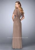Picture of: V Neck Chiffon Prom Dress with Vintage Beading in Brown, Style: 23160, Back Picture
