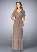 Picture of: V Neck Chiffon Prom Dress with Vintage Beading in Brown, Style: 23160, Detail Picture 1