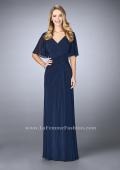 Picture of: V Neck Chiffon Prom Dress with Vintage Beading in Blue, Style: 23160, Detail Picture 2