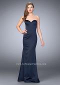 Picture of: Satin Mermaid Dress with Figure Flattering Seams in Blue, Style: 23197, Main Picture