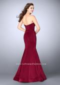 Picture of: Strapless Mermaid Dress with Corset Piping and Deep V in Red, Style: 23227, Back Picture