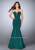 Picture of: Strapless Mermaid Dress with Corset Piping and Deep V in Green, Style: 23227, Detail Picture 1