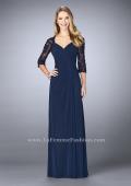Picture of: Jersey Gown with Knot Detail and Lace Sleeves, Style: 23244, Main Picture