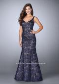 Picture of: Mermaid Lace Dress with Sweetheart Neck and Open Back in Blue, Style: 23258, Main Picture