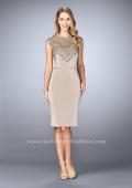 Picture of: Knee Length Gown with Beaded Embroidery in Nude, Style: 23266, Main Picture