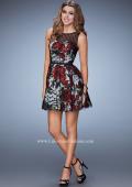 Picture of: Short Floral Print Dress With Polka Dot Overlay in Print, Style: 23312, Detail Picture 1