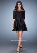 Picture of: Off the Shoulder Scallop Laced Homecoming Dress in Black, Style: 23345, Detail Picture 1