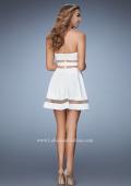 Picture of: A-line Homecoming Dress with Mesh Cut Outs in White, Style: 23349, Back Picture