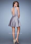 Picture of: Short Jersey Dress with Keyhole and Rhinestones in Silver, Style: 23365, Back Picture
