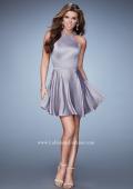 Picture of: Short Jersey Dress with Keyhole and Rhinestones in Silver, Style: 23365, Detail Picture 1