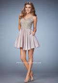 Picture of: Short A-line Dress with Beads, Lace, and Pockets in Nude, Style: 23393, Detail Picture 1