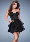 Picture of: Short Sweetheart Homecoming Dress with Tiered Skirt in Black, Style: 23398, Main Picture