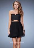 Picture of: Short Homecoming Dress with Cut Outs and Stones in Black, Style: 23402, Main Picture
