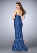 Picture of: Lace Mermaid Dress with Strapless Sweetheart Neckline in Blue, Style: 23410, Back Picture