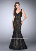 Picture of: Beaded Lace Mermaid Homecoming Dress in Black, Style: 23413, Main Picture
