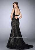 Picture of: Beaded Lace Mermaid Homecoming Dress in Black, Style: 23413, Back Picture