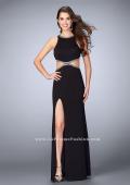 Picture of: Long Fitted Dress with Cut Outs and Side Slit, in Black Style: 23418, Detail Picture 2