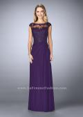 Picture of: Net evening Gown with Sheer Neckline in Purple, Style: 23456, Main Picture