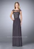 Picture of: Net evening Gown with Sheer Neckline in Brown, Style: 23456, Detail Picture 2