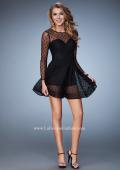Picture of: Long Sleeve Sheer Polka Dot Dress With Shorts in Black, Style: 23460, Detail Picture 1