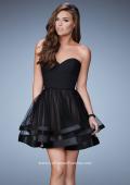 Picture of: Cocktail Dress with Full Tiered Skirt and Rhinestones in Black, Style: 23533, Main Picture