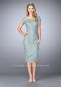 Picture of: Knee Length Gown with Scattered Beading in Blue, Style: 23552, Detail Picture 1