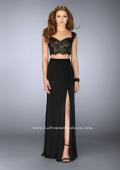 Picture of: Two Piece Dress with Lace Top and Gathered Skirt in Black, Style: 23563, Main Picture
