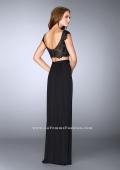 Picture of: Two Piece Dress with Lace Top and Gathered Skirt in Black, Style: 23563, Back Picture