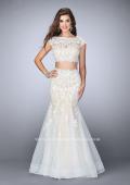 Picture of: Two Piece Lace Dress with Scallops and a Tulle Skirt in White, Style: 23567, Detail Picture 1