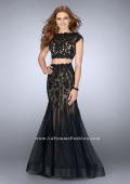 Picture of: Two Piece Lace Dress with Scallops and a Tulle Skirt in Black, Style: 23567, Detail Picture 2