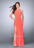Picture of: Fitted Jersey Dress with Rhinestones and a Strappy Back in Orange, Style: 23601, Main Picture
