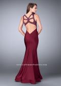 Picture of: Fitted Jersey Dress with Sweetheart Neckline and Beading in Red, Style: 23625, Back Picture