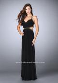 Picture of: Beaded Long Prom Dress with Intricate Cut Out Back in Black, Style: 23632, Main Picture