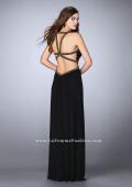Picture of: Beaded Long Prom Dress with Intricate Cut Out Back in Black, Style: 23632, Back Picture