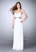 Picture of: Beaded Long Prom Dress with Intricate Cut Out Back in White, Style: 23632, Detail Picture 1