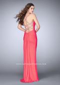 Picture of: Long Gown with Embellishments and Gathered Bodice in Pink, Style: 23636, Back Picture