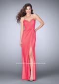 Picture of: Long Gown with Embellishments and Gathered Bodice in Pink, Style: 23636, Detail Picture 1