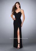 Picture of: Long Gown with Embellishments and Gathered Bodice in Black, Style: 23636, Detail Picture 3